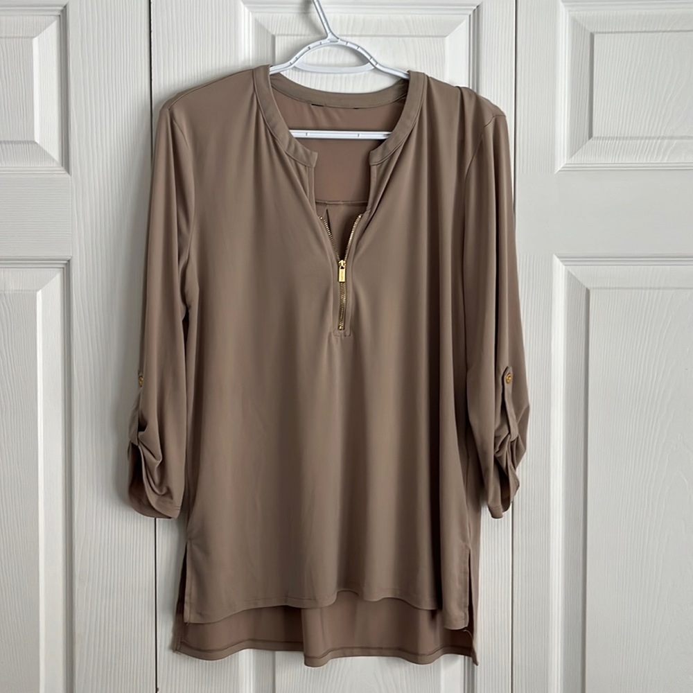 Ellen Tracy zip front blouse